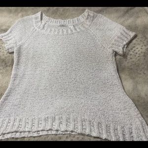 White short sleeve sweater